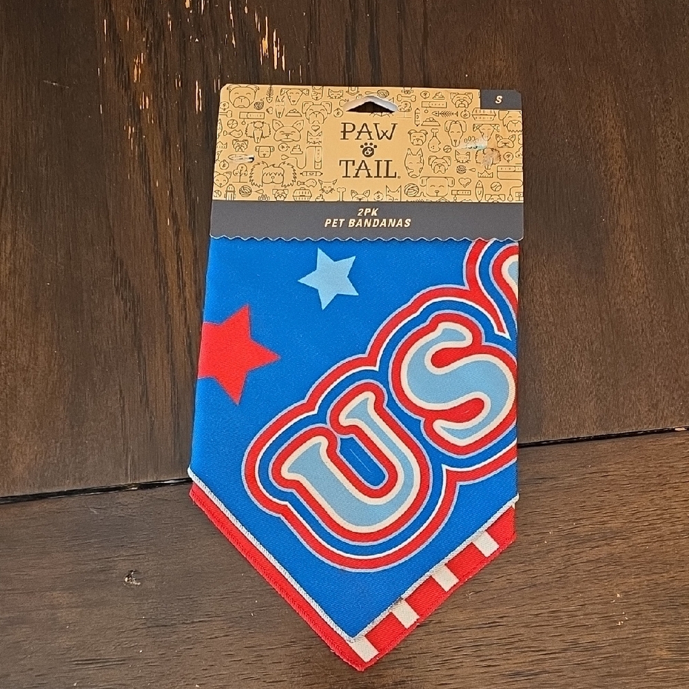 Paw & Tail Blue and Red Pet Bandanas S